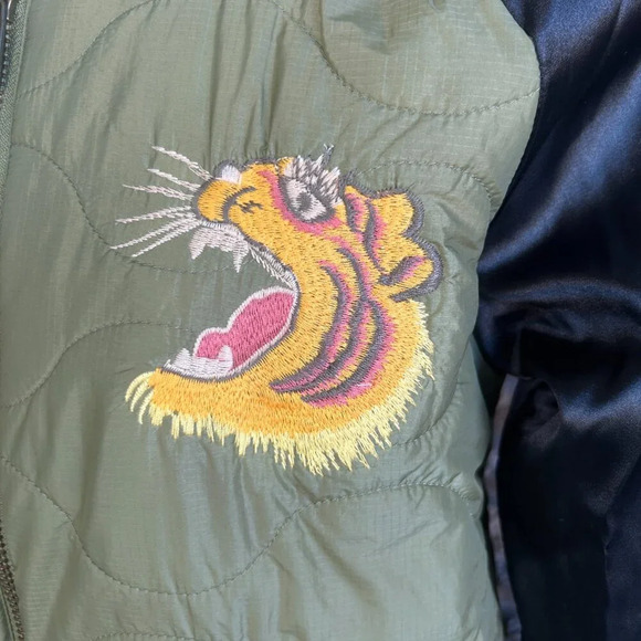 Maison Scotch Quilted Embroidered Army Bomber Jacket Size 2 = Medium - Picture 7 of 14